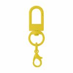 Kit 100 Chaveiro Gancho Duplo Giratório Amarelo