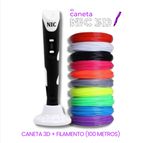 Caneta 3D Preta + 6 Meses de Garantia