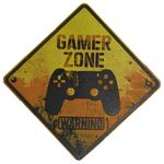 Impressão 3D - Plaquinha Gamer Zone - PLA nas Cores Amarelo e Preto