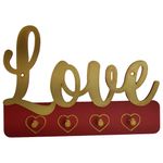 Impressão 3D - Porta-Chaves Love - PLA nas Cores Vermelho e Dourado