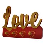 Impressão 3D - Porta-Chaves Love - PLA nas Cores Vermelho e Dourado