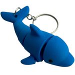 Impressão 3D - Chaveiro Golfinho Flexi - PLA na Cor Azul