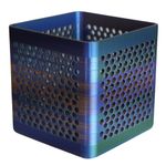 Impressão 3D - Porta-Lápis Furinhos - PLA nas Cores Azul, Dourado e Roxo