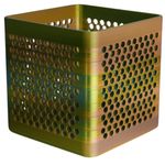 Impressão 3D - Porta-Lápis Furinhos - PLA nas Cores Azul, Dourado e Roxo