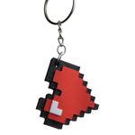 Impressão 3D - Chaveiro Coração Pixel - PLA nas Cores Vermelho, Preto e Branco