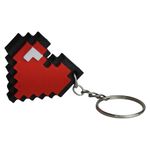 Impressão 3D - Chaveiro Coração Pixel - PLA nas Cores Vermelho, Preto e Branco
