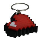 Impressão 3D - Chaveiro Coração Pixel - PLA nas Cores Vermelho, Preto e Branco