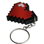 Impressão 3D - Chaveiro Coração Pixel - PLA nas Cores Vermelho, Preto e Branco