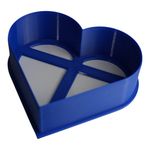Impressão 3D - Cortador de Massas Coração Grande - PETG na Cor Azul