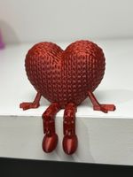 Impressão 3D - Coração com perninhas - PLA vermelho glitter