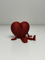 Impressão 3D - Coração com perninhas - PLA vermelho glitter