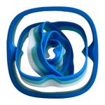 Impressão 3D - Fidget Orbital Quadrado - PLA nas cores azul e branco