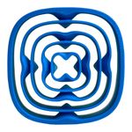 Impressão 3D - Fidget Orbital Quadrado - PLA nas cores azul e branco