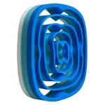 Impressão 3D - Fidget Orbital Quadrado - PLA nas cores azul e branco