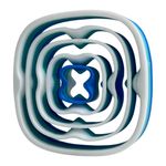 Impressão 3D - Fidget Orbital Quadrado - PLA nas cores azul e branco