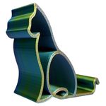Impressão 3D - Porta-Celular Gato - PLA nas Cores Azul e Dourado