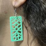 Impressão 3D - Par de Brincos Mosaico- PLA na Cor Verde Claro