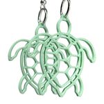 Impressão 3D - Par de Brincos Tartaruga- PLA na Cor Verde Claro