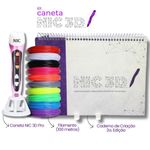 KIT – Caneta 3D PRO - Rosa + 100 Metros de Filamentos + Caderno 2° Edição