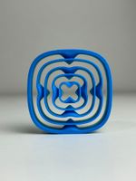 Impressão 3D - Fidget Orbital Quadrado - PLA nas cores azul e branco