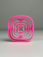 Impressão 3D - Fidget Orbital Quadrado - PLA nas cores azul e branco