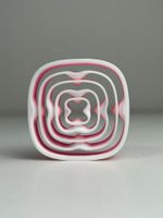 Impressão 3D - Fidget Orbital Quadrado - PLA nas cores azul e branco