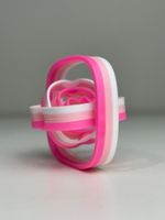 Impressão 3D - Fidget Orbital Quadrado - PLA nas cores azul e branco