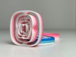 Impressão 3D - Fidget Orbital Quadrado - PLA nas cores azul e branco