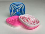 Impressão 3D - Fidget Orbital Quadrado - PLA nas cores azul e branco