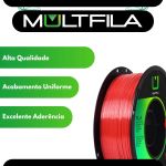 Filamento – PLA – Silk – Vermelho – Multfila – 1kg