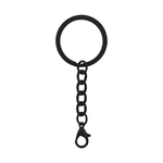 Chaveiros Argola Simples Com Gancho - Preto - 100 Unidades