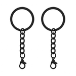 Chaveiros Argola Simples Com Gancho - Preto - 100 Unidades