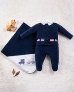 Saída Maternidade Menino Plush Trenzinho AZ