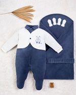 Saída Maternidade Menino Plush Ursinho de Gravata