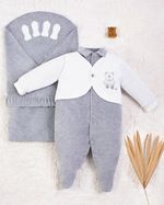 Saída Maternidade Menino Plush Ursinho de Gravata
