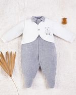 Saída Maternidade Menino Plush Ursinho de Gravata