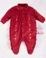 Saída Maternidade Menina Plush Bordado Joaninhas