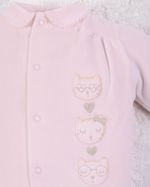 Saída Maternidade Menina Plush Bordado Gatinhas