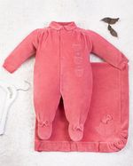Saída Maternidade Menina Plush Bordado Gatinhas