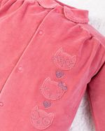 Saída Maternidade Menina Plush Bordado Gatinhas