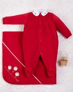 Saída Maternidade Menina Plush Golinha Bordada Flores
