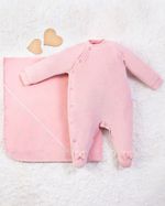 Saída Maternidade Menina Plush Bordado Corações