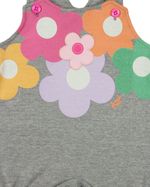Macacão Bebê Menina Banho de Sol Suedine Sem Manga Silk Screen Flores