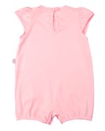Macacão Bebê Menina Verão Sem Mangas Suedine Silk Screen Tucano e Flamingo