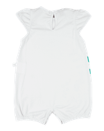 Macacão Bebê Menina Verão Sem Mangas Suedine Silk Screen Tucano e Flamingo