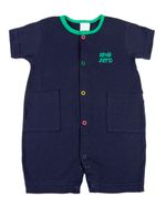 Macacão Curto Bebê Cotton com Botões Coloridos