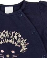 Macacão Curto Bebê Cotton Porco Espinho Prateado