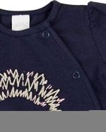 Macacão Curto Bebê Cotton Porco Espinho Prateado