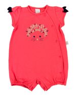 Macacão Curto Bebê Cotton Porco Espinho Prateado