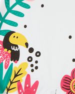 Macacão Bebê Menina Verão Sem Mangas Cotton Silk Screen Tucano e Flamingo